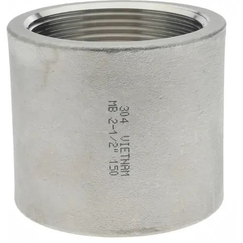 Pipe Coupling: 2-1/2" Fitting, 304 Stainless Steel