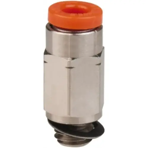 Push-to-Connect Tube Fitting: Connector, #10-32 Thread, 5/32" OD Push-to-Connect Tube Fitting: Connector, #10-32 Thread, 5/32" OD