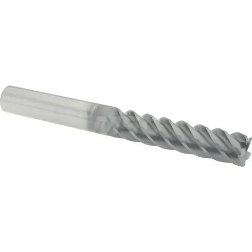 Corner Radius End Mill: 7/16" Dia, 2" LOC, 0.0300" Radius, 5 Flute, Solid Carbide AlCrN Corner Radius End Mill: 7/16" Dia, 2" LOC, 0.0300" Radius, 5 Flute, Solid Carbide AlCrN