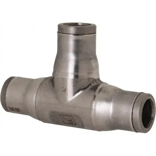 Push-To-Connect Tube to Tube Tube Fitting: Bulkhead Tee Connector, Tee 3/8" OD Push-To-Connect Tube to Tube Tube Fitting: Bulkhead Tee Connector, Tee 3/8" OD