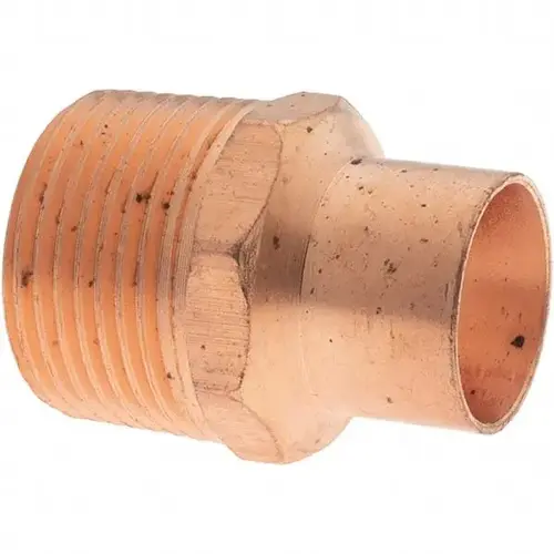 Wrot Copper Pipe Adapter: 3/4" x 1" Fitting, C x M Wrot Copper Pipe Adapter: 3/4" x 1" Fitting, C x M