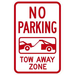 Lyle Signs T1-3054-EG12X18 No Parking Tow Away Zone, Reflective Engineer Grade, 0.063 Aluminum Sign, 12Wx18