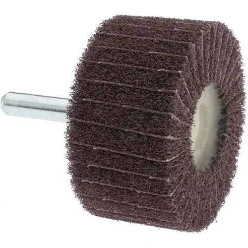 Mounted Flap Wheel: 2" Dia, 1" Face Width, 120 Grit, Aluminum Oxide - pack of 10