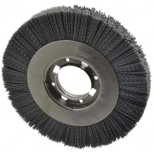 Wheel Brush: 8" Wheel Dia, Crimped Wheel Brush: 8" Wheel Dia, Crimped