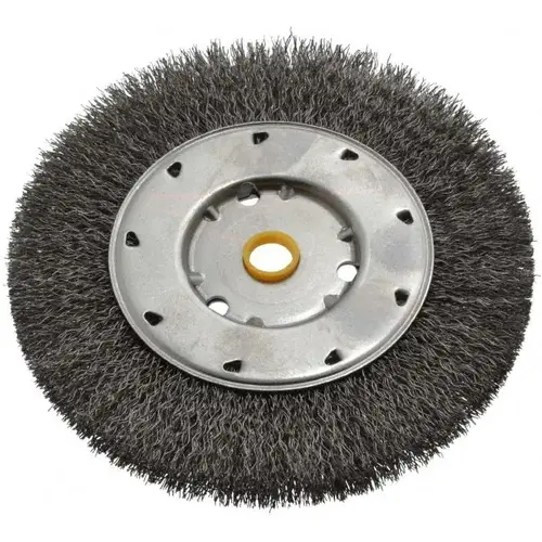 6" OD, 1/2 & 5/8" Arbor Hole, Crimped Steel Wheel Brush 6" OD, 1/2 & 5/8" Arbor Hole, Crimped Steel Wheel Brush