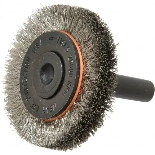 Wheel Brush: 1-1/2" Wheel Dia, Crimped
