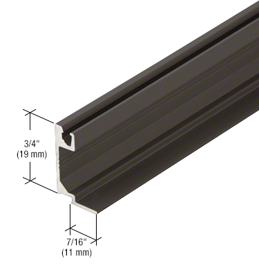 CRL-U.S. Aluminum M74122 Glass Stop for 1" Glass Door Header, Bronze Black Anodized - 21'-2" Stock Length
