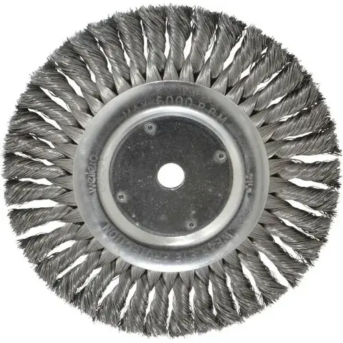Cup Brush: 6" Dia, 0.02" Wire Dia, Steel, Crimped Cup Brush: 6" Dia, 0.02" Wire Dia, Steel, Crimped