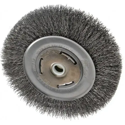 Wheel Brush: 6" Wheel Dia, Crimped