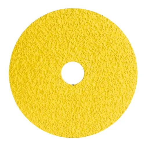 Fiber Discs; Disc Diameter (Inch): 5 ; Abrasive Material: Ceramic Alumina ; Grit: 36 ; Center Hole Size (Inch): 7/8 ; Attachment Type: Arbor Hole ; Disc Color: Yellow - pack of 25 Fiber Discs; Disc Diameter (Inch): 5 ; Abrasive Material: Ceramic Alumina ; Grit: 36 ; Center Hole Size (Inch): 7/8 ; Attachment Type: Arbor Hole ; Disc Color: Yellow - pack of 25