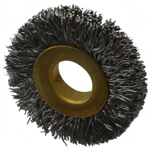 Wheel Brush: 1-1/4" Wheel Dia, Crimped Wheel Brush: 1-1/4" Wheel Dia, Crimped