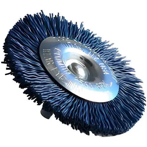 Wheel Brush: 3" Wheel Dia, Crimped Wheel Brush: 3" Wheel Dia, Crimped