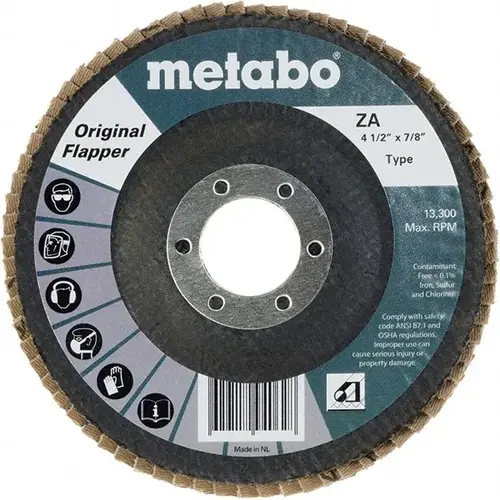 Flap Disc: 7/8" Hole, 120 Grit, Zirconia Alumina, Type 29 - pack of 10