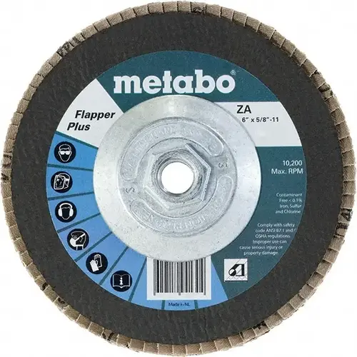 Flap Disc: 5/8-11 Hole, 40 Grit, Zirconia Alumina, Type 27 Flap Disc: 5/8-11 Hole, 40 Grit, Zirconia Alumina, Type 27