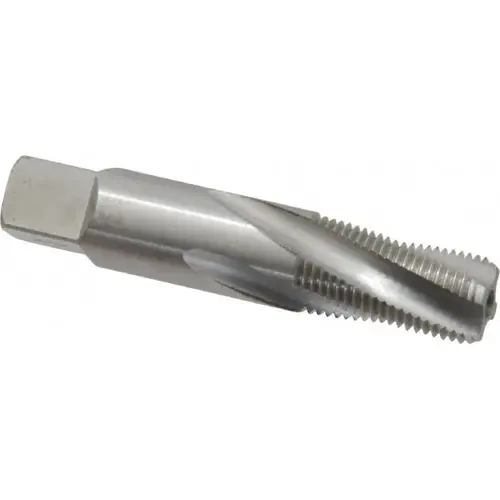 1/8-27 NPT, 15 degree Helix, 4 Flutes, Bottoming Chamfer, Bright Finish, Cobalt, Spiral Flute Pipe Tap 1/8-27 NPT, 15 degree Helix, 4 Flutes, Bottoming Chamfer, Bright Finish, Cobalt, Spiral Flute Pipe Tap