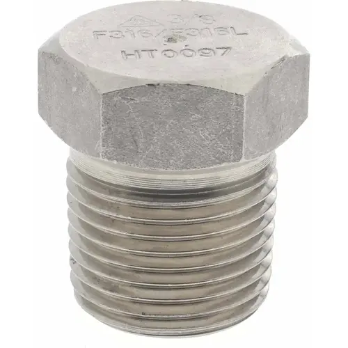 Pipe Hex Plug: 3/8" Fitting, 316 & 316L Stainless Steel Pipe Hex Plug: 3/8" Fitting, 316 & 316L Stainless Steel
