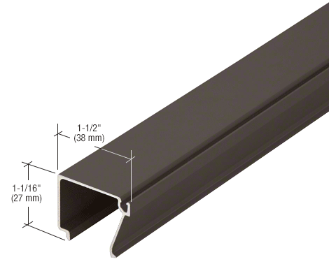 CRL-U.S. Aluminum 1M45322 Bronze Black Anodized Glass Stop for 1" Glass - 24'-2" Stock Length