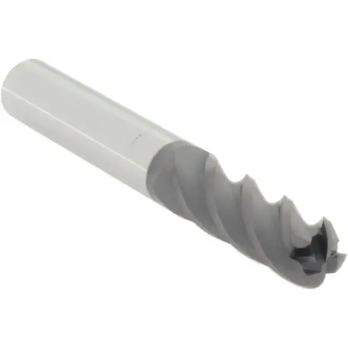 Corner Radius End Mill: 3/8" Dia, 1-1/8" LOC, 0.1300" Radius, 4 Flute, Solid Carbide AlTiN+ Corner Radius End Mill: 3/8" Dia, 1-1/8" LOC, 0.1300" Radius, 4 Flute, Solid Carbide AlTiN+