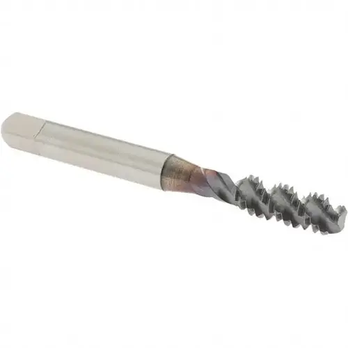 Spiral Flute Tap: 1/4-20 UNC, 3 Flutes, Bottoming, 2B Class of Fit, High Speed Steel, TICN Coated Spiral Flute Tap: 1/4-20 UNC, 3 Flutes, Bottoming, 2B Class of Fit, High Speed Steel, TICN Coated