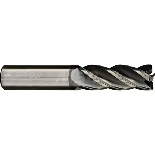 Corner Radius End Mill: 5/16" Dia, 1-1/4" LOC, 0.0150" Radius, 4 Flute, Solid Carbide AlCrN