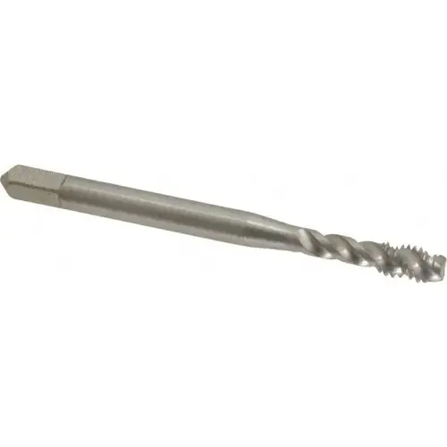 Spiral Flute Tap: #8-32 UNC, 3 Flutes, Modified Bottoming, 2B Class of Fit, Powdered Metal, Bright/Uncoated