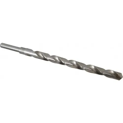 Reduced Shank Drill Bit: 23/32 inch Dia, 1/2 inch Shank Dia, 118 0, High Speed Steel Coated