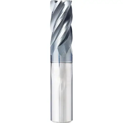 Corner Radius End Mill: 3/8" Dia, 1/2" LOC, 0.015" Radius, 5 Flutes, Solid Carbide AlCrN