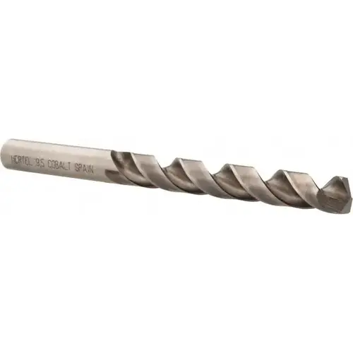 Jobber Length Drill Bit: 9.5 mm Dia, 135 degree, Cobalt Bright/Uncoated Jobber Length Drill Bit: 9.5 mm Dia, 135 degree, Cobalt Bright/Uncoated