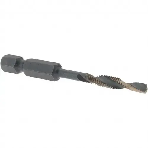 Combination Drill Tap: #8-32, 2 Flutes, High Molybdenum High Speed Steel Gold