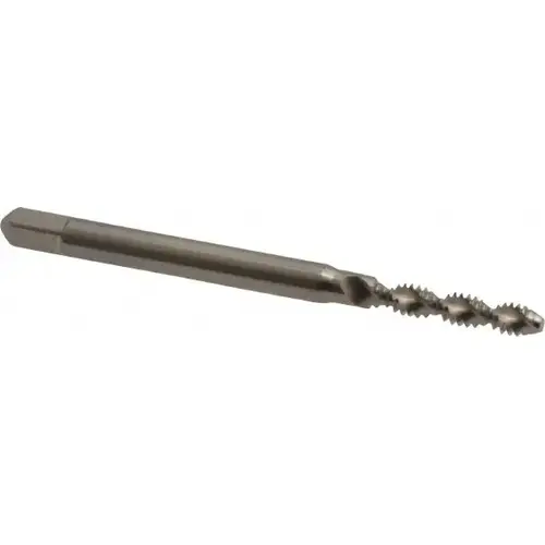 Spiral Flute Tap: #4-40 UNC, 2 Flutes, Modified Bottoming, Powdered Metal, Bright/Uncoated Spiral Flute Tap: #4-40 UNC, 2 Flutes, Modified Bottoming, Powdered Metal, Bright/Uncoated