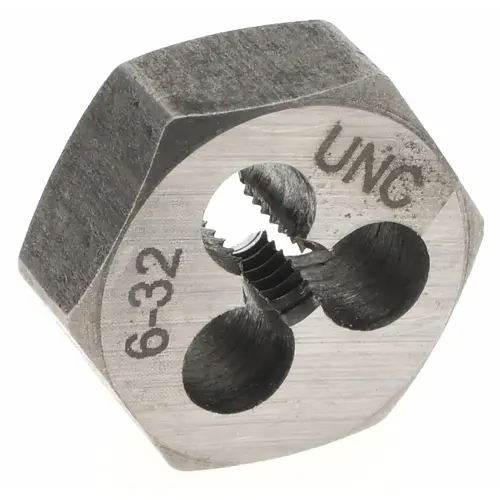 Hex Rethreading Die: #6-32, Right Hand, Carbon Steel Hex Rethreading Die: #6-32, Right Hand, Carbon Steel