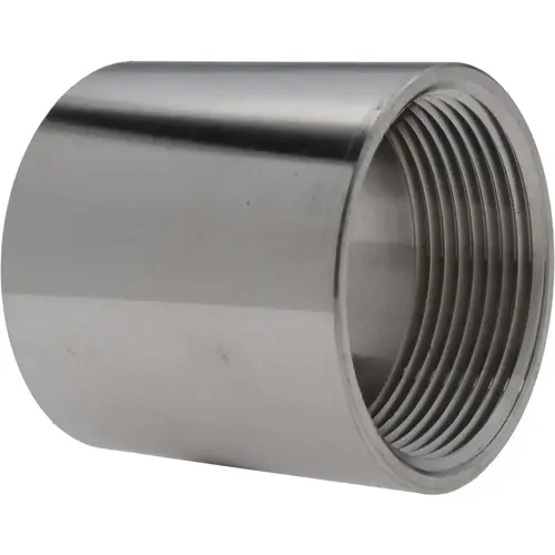 Pipe Coupling: 1-1/2" Fitting, 316 Stainless Steel Pipe Coupling: 1-1/2" Fitting, 316 Stainless Steel