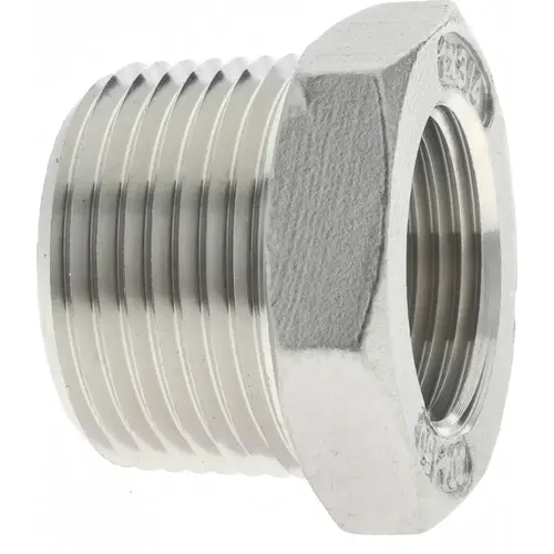 Pipe Bushing: 1 x 3/4" Fitting, 304 Stainless Steel Pipe Bushing: 1 x 3/4" Fitting, 304 Stainless Steel