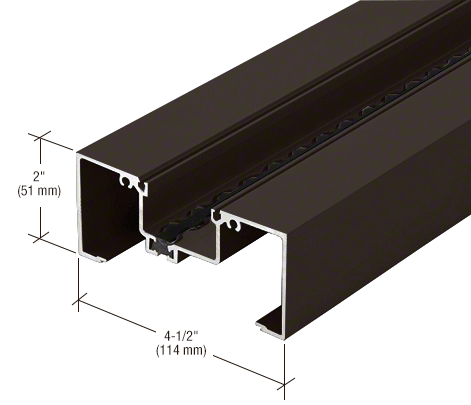 CRL-U.S. Aluminum 1T42222 Open Back Head/Jamb Mullion, Thermally Improved, Dark Bronze/Black Anodized Class 1 - 24'-2" Stock Length