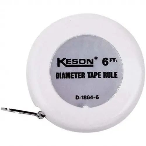 Diameter Tape Measures; Minimum Measurement (Meters): 0.00 ; Maximum Measurement (Inch): 72 ; Maximum Measurement (Feet): 6.00 ; Maximum Measurement (Meters): 72.00 ; Graduation (mm): 1/64 in ; Graduation (Inch): 1/64 in