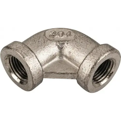 Pipe 90 degree Elbow: 1/8" Fitting, 304 Stainless Steel Pipe 90 degree Elbow: 1/8" Fitting, 304 Stainless Steel