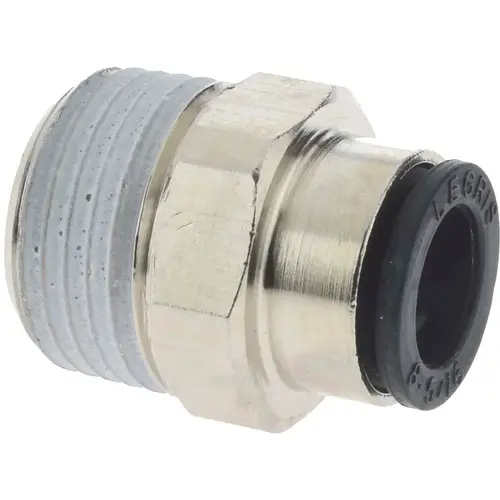 Push-To-Connect Tube to Male BSPT Tube Fitting: Connector, 3/8" Thread, 5/16" OD