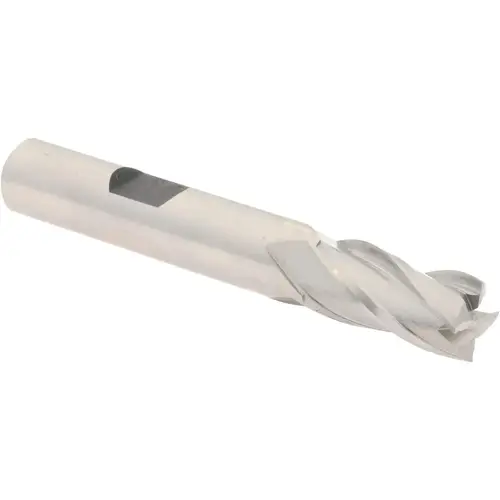 Square End Mill: 3/8 inch Dia, 3/4 inch LOC, 3/8 inch Shank Dia, 2-1/2 inch OAL, 4 Flutes, High Speed Steel Square End Mill: 3/8 inch Dia, 3/4 inch LOC, 3/8 inch Shank Dia, 2-1/2 inch OAL, 4 Flutes, High Speed Steel