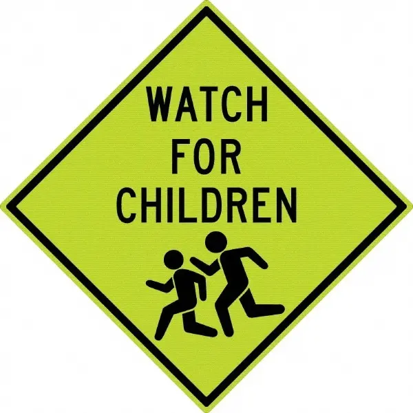 Accuform Warning & Safety Reminder Sign: Diamond Watch For Children TM184DG Accuform Warning & Safety Reminder Sign: Diamond Watch For Children TM184DG