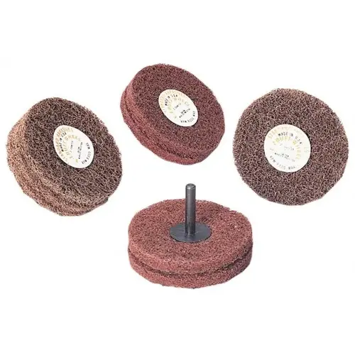 Deburring Wheel: 3" Dia, 1/8" Face Width, 1/4" Hole, Density 8 N/A Aluminum Oxide - pack of 10