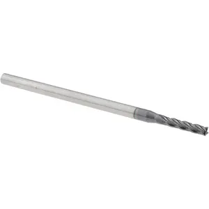 Harvey's 834193-C3 Square End Mill: 3/32 inch Dia, 1/2 inch LOC, 1/8 inch Shank Dia, 2-1/2 inch OAL, 4 Flutes, Solid Carbide AlTiN