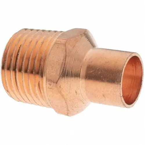 Wrot Copper Pipe Adapter: 3/8" x 1/2" Fitting, C x M - pack of 5 Wrot Copper Pipe Adapter: 3/8" x 1/2" Fitting, C x M - pack of 5