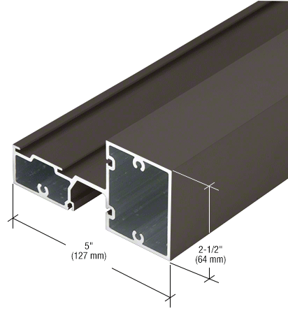 CRL-U.S. Aluminum 1G56222 Dark Bronze/Black Anodized Class 1 Intermediate Horizontal Mullion - 24'-2" Stock Length