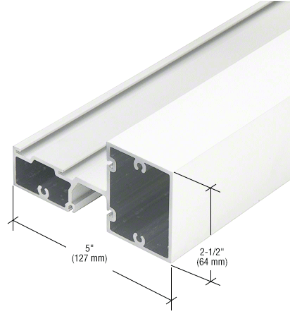 CRL-U.S. Aluminum 1G56252 White KYNAR Paint Intermediate Horizontal Mullion - 24'-2" Stock Length