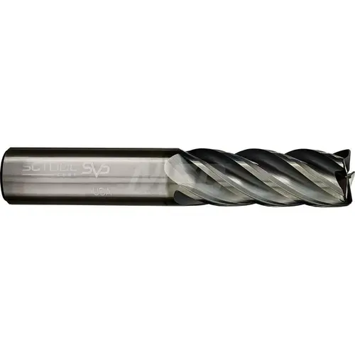 Corner Radius End Mill: 1/2" Dia, 2" LOC, 0.0600" Radius, 5 Flute, Solid Carbide AlCrN
