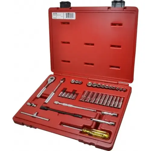 Socket Set: 37 Pc, 1/8 to 9/16" Socket