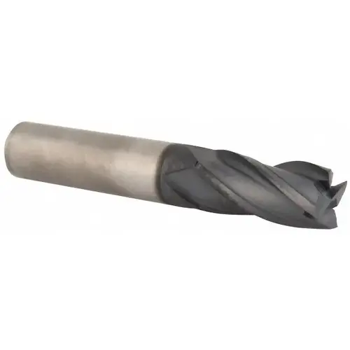 Square End Mill: 1/2" Dia, 1" LOC, 4 Flutes, Solid Carbide Bright/Uncoated Square End Mill: 1/2" Dia, 1" LOC, 4 Flutes, Solid Carbide Bright/Uncoated