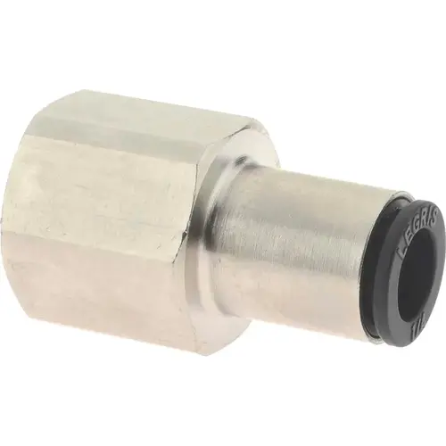Push-To-Connect Tube Fitting: Connector, Straight, 1/4" Thread, 1/4" OD Push-To-Connect Tube Fitting: Connector, Straight, 1/4" Thread, 1/4" OD