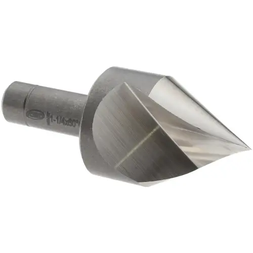 Countersink: 1-1/4" Head Dia, 60 degree Included Angle, 1 Flute, Cobalt Steel Countersink: 1-1/4" Head Dia, 60 degree Included Angle, 1 Flute, Cobalt Steel