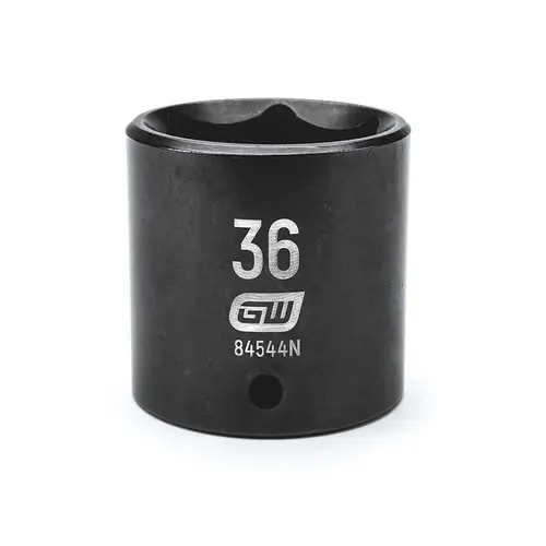 Impact Socket: 1/2" Drive, 36mm Socket, Hex Drive Impact Socket: 1/2" Drive, 36mm Socket, Hex Drive